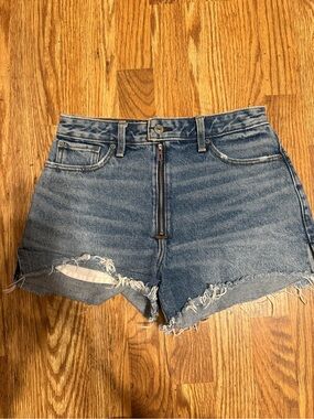 Abercrombie & Fitch Faded Blue High-Rise Denim Cutoff Shorts